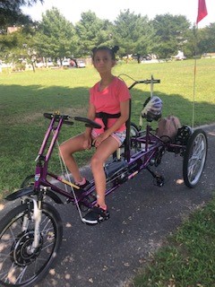 Leah On Her Tandem Bicycle